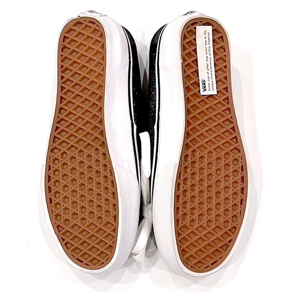 Vans Classics Black Iridescent Glitter Lace Up Sneakers NWT - Picture 4 of 9